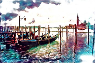 Venedik sanat eskizi çizimi eğlenceli tasarım antika retro