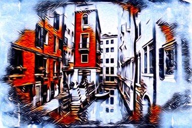 Venedik sanat eskizi çizimi eğlenceli tasarım antika retro