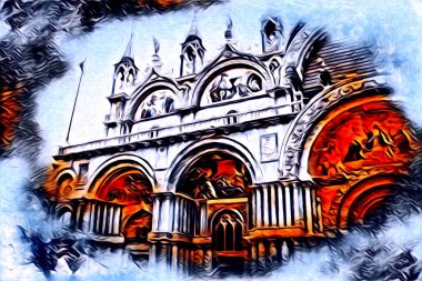 Venedik sanat eskizi çizimi eğlenceli tasarım antika retro