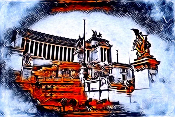 Roma İtalya sanatı eskiz çizimi eğlenceli tasarım antika retro