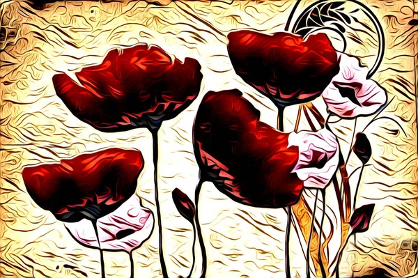 นหล นเทจก บภาพวาดศ ลปะภาพวาดดอกไม — ภาพถ่ายสต็อก