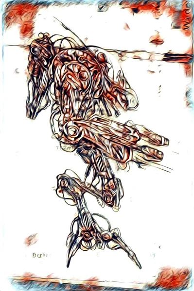 사이버네틱스의 환상은 미래의 휴머노이드 사이보그를 — 스톡 사진