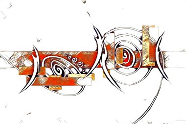 soyut renk tasarımı resim çizimi eskiz retro vintage