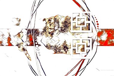 soyut renk tasarımı resim çizimi eskiz retro vintage