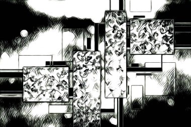 soyut renk tasarımı resim çizimi eskiz retro vintage