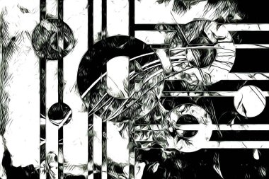 soyut renk tasarımı resim çizimi eskiz retro vintage