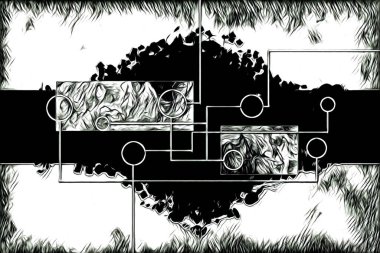 soyut renk tasarımı resim çizimi eskiz retro vintage