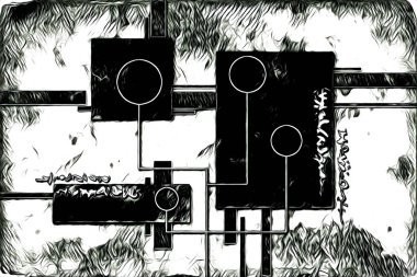 soyut renk tasarımı resim çizimi eskiz retro vintage