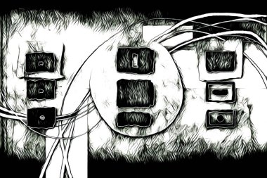 soyut renk tasarımı resim çizimi eskiz retro vintage