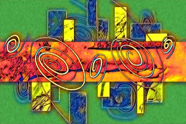 soyut renk tasarımı resim çizimi eskiz retro vintage