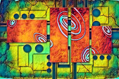 soyut renk tasarımı resim çizimi eskiz retro vintage