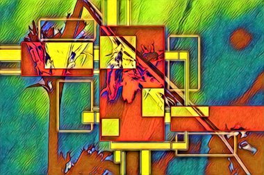 soyut renk tasarımı resim çizimi eskiz retro vintage