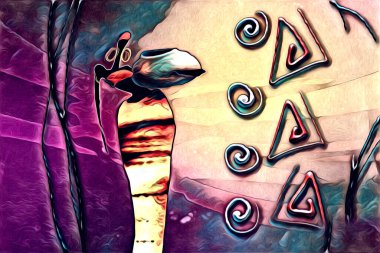 Afrikalı etnik retro vintage çizim çizimi