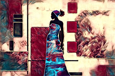 Afrikalı etnik retro vintage çizim çizimi