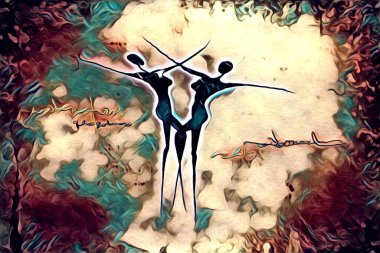 Afrikalı etnik retro vintage çizim çizimi