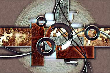 soyut renk tasarımı resim çizimi eskiz retro vintage