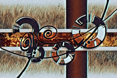 soyut renk tasarımı resim çizimi eskiz retro vintage