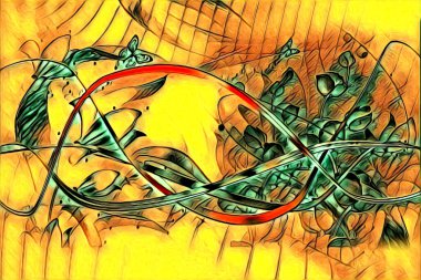 soyut renk tasarımı resim çizimi eskiz retro vintage