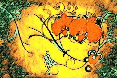 soyut renk tasarımı resim çizimi eskiz retro vintage