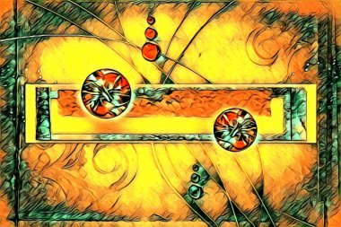 soyut renk tasarımı resim çizimi eskiz retro vintage