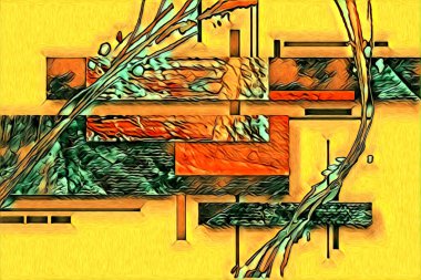 soyut renk tasarımı resim çizimi eskiz retro vintage