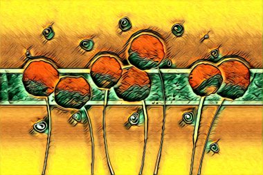 soyut renk tasarımı resim çizimi eskiz retro vintage