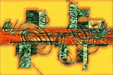 soyut renk tasarımı resim çizimi eskiz retro vintage