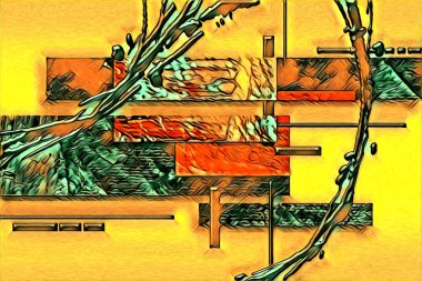 soyut renk tasarımı resim çizimi eskiz retro vintage