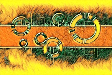 soyut renk tasarımı resim çizimi eskiz retro vintage