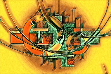 soyut renk tasarımı resim çizimi eskiz retro vintage