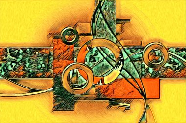 soyut renk tasarımı resim çizimi eskiz retro vintage