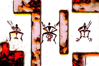 soyut renk tasarımı resim çizimi eskiz retro vintage