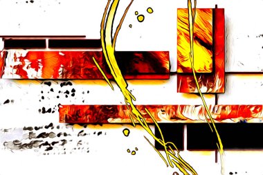 soyut renk tasarımı resim çizimi eskiz retro vintage