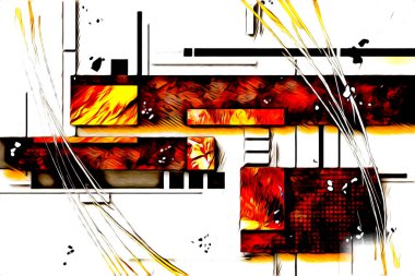 soyut renk tasarımı resim çizimi eskiz retro vintage