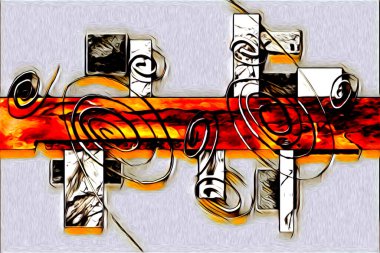 soyut renk tasarımı resim çizimi eskiz retro vintage