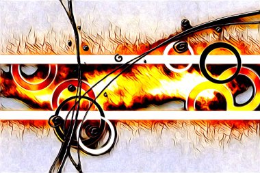 soyut renk tasarımı resim çizimi eskiz retro vintage