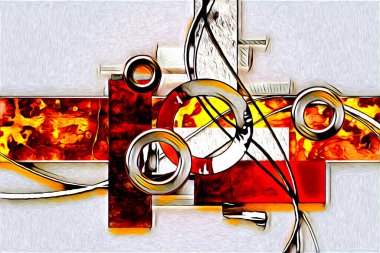 soyut renk tasarımı resim çizimi eskiz retro vintage