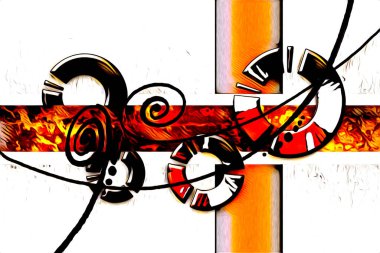 soyut renk tasarımı resim çizimi eskiz retro vintage