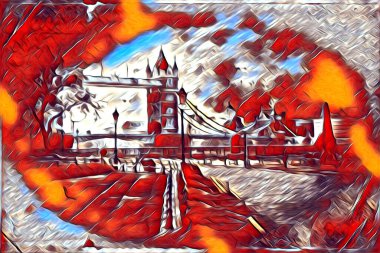 Londra sanat tasarımı çizimi çizimi eğlenceli tasarım antika retro