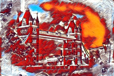 Londra sanat tasarımı çizimi çizimi eğlenceli tasarım antika retro