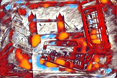 Londra sanat tasarımı çizimi çizimi eğlenceli tasarım antika retro