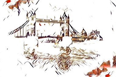 Londra sanat tasarımı çizimi çizimi eğlenceli tasarım antika retro