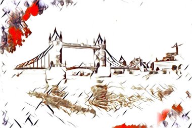 Londra sanat tasarımı çizimi çizimi eğlenceli tasarım antika retro