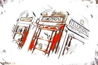 Londra sanat tasarımı çizimi çizimi eğlenceli tasarım antika retro