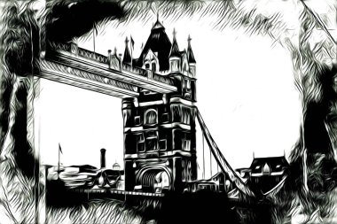 Londra sanat tasarımı çizimi çizimi eğlenceli tasarım antika retro