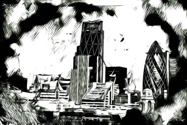 Londra sanat tasarımı çizimi çizimi eğlenceli tasarım antika retro