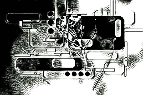 Абстрактний Дизайн Кольору Мистецтво Ілюстрація Малюнок Живопис Ескіз Ретро Вінтаж — стокове фото