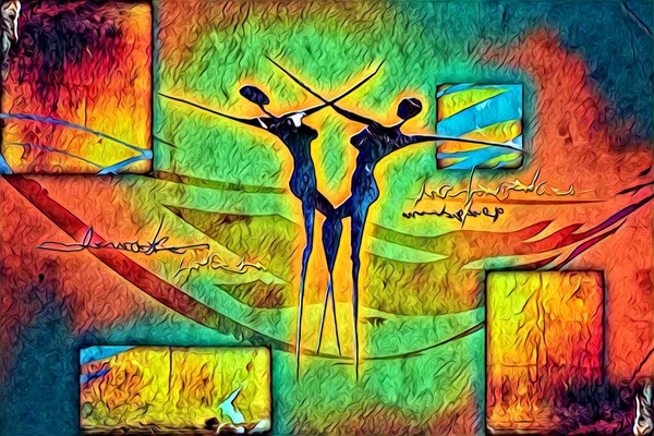 Afrikalı etnik retro vintage çizim çizimi