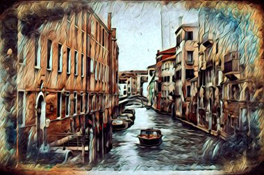 Venedik sanat eskizi çizimi eğlenceli tasarım antika retro