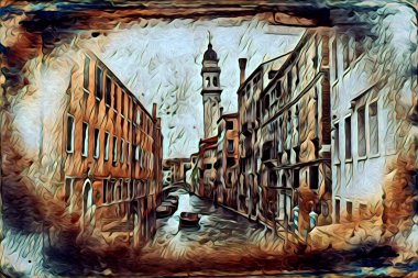 Venedik sanat eskizi çizimi eğlenceli tasarım antika retro